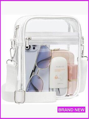 Clear Stadium Approved Crossbody Messenger Bag for Concerts Game Day